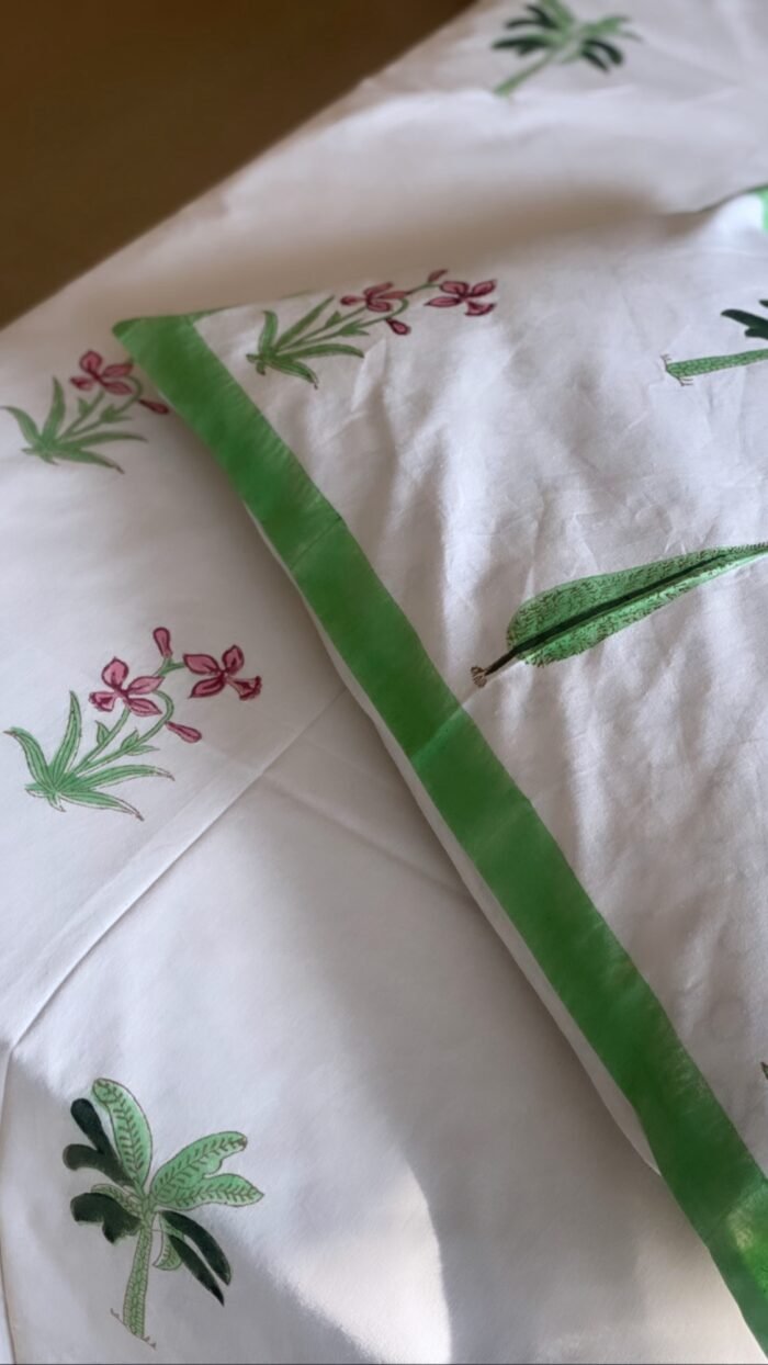 Saanjh Handblocked Bedsheet - Image 5