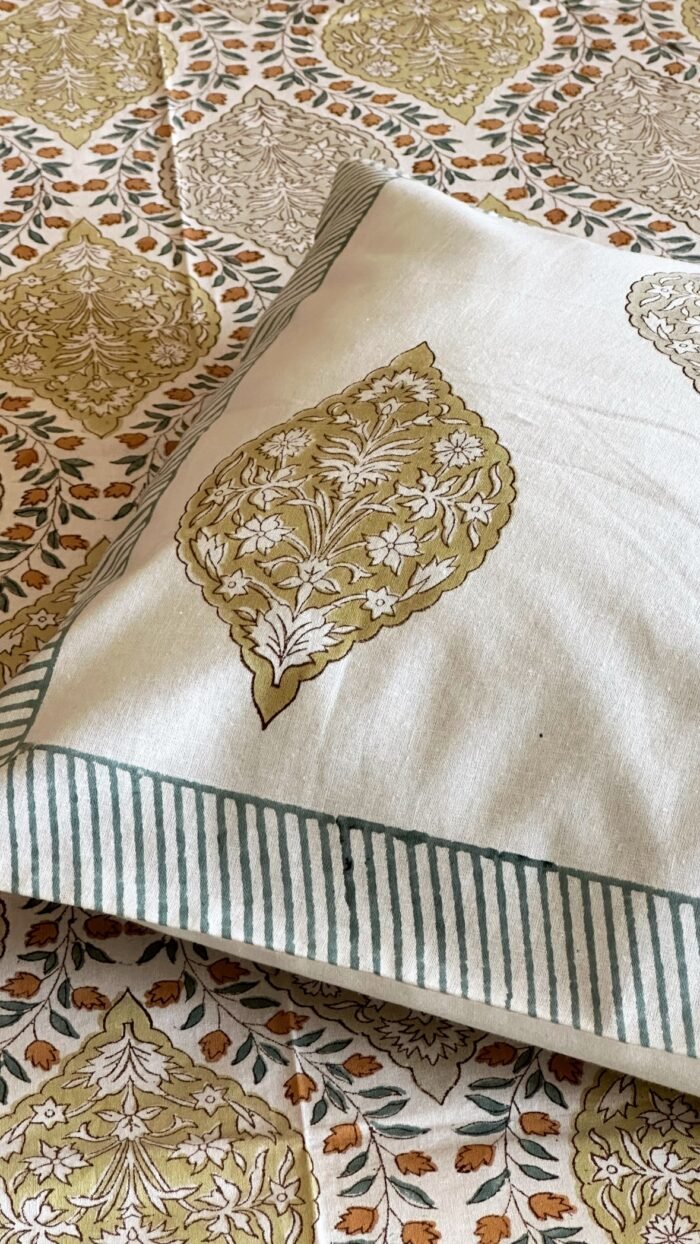 Saanjh Handblocked Bedsheet - Image 2