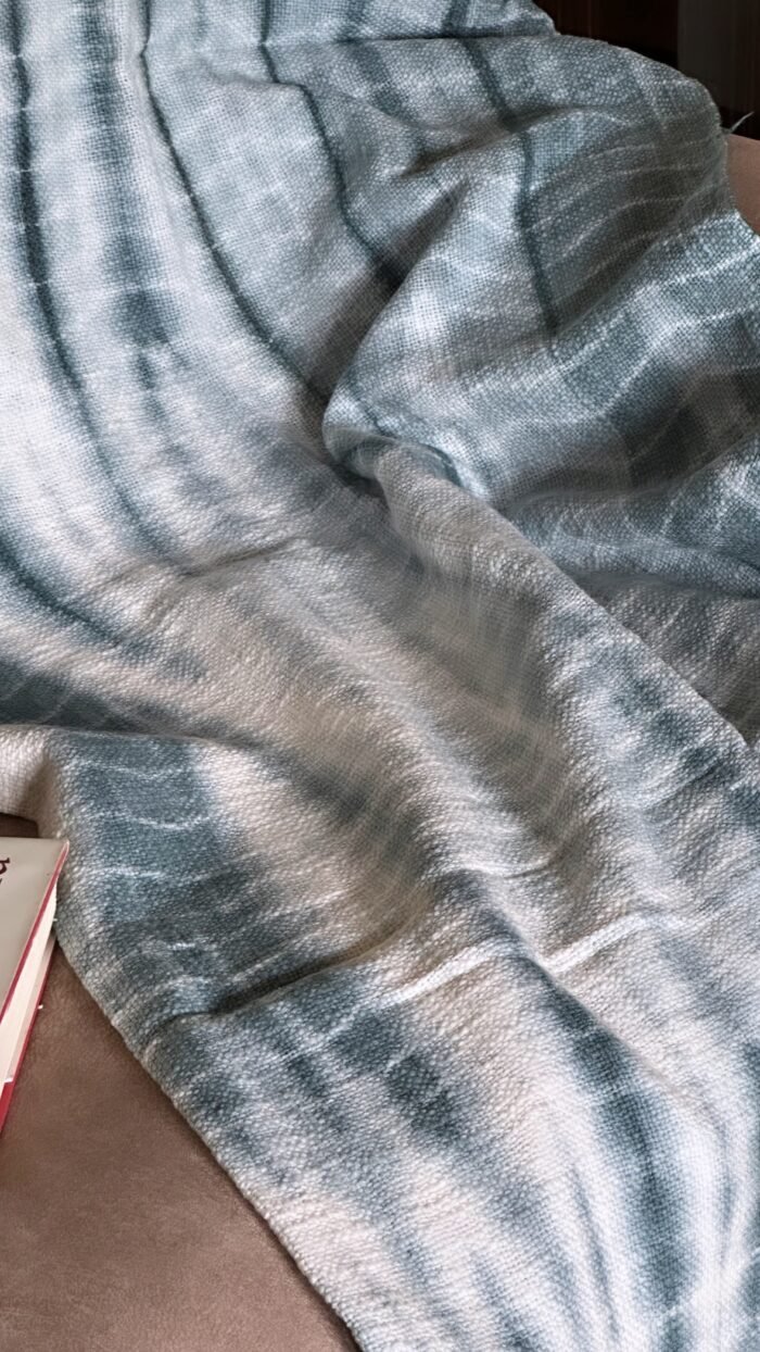 Blue Tie-dye Handblocked Throw - Image 5