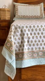 Saanjh Handblocked Bedsheet - Image 3