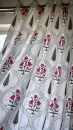 Gulabi Jaal Canvas Curtain