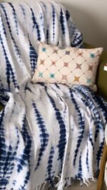 Indigo Tie-Dye Handwoven Throw - Image 2