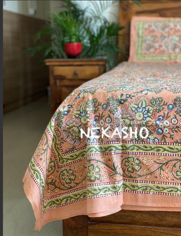 img_1837 Pastel Palette Super King Size Cotton Bedsheet - Image 1