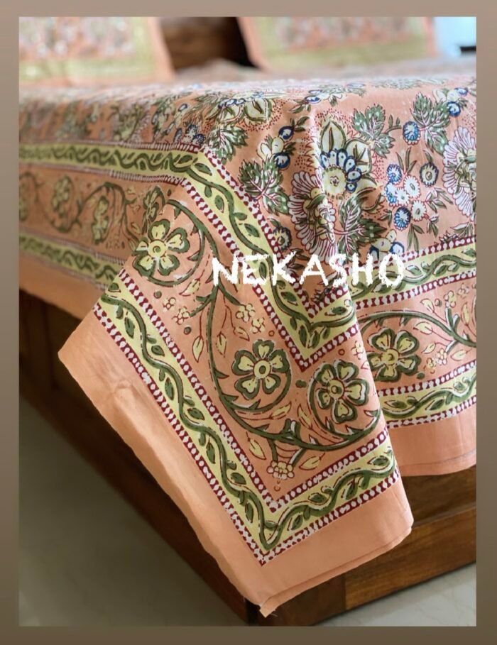 img_1842 Pastel Palette Super King Size Cotton Bedsheet - Image 4