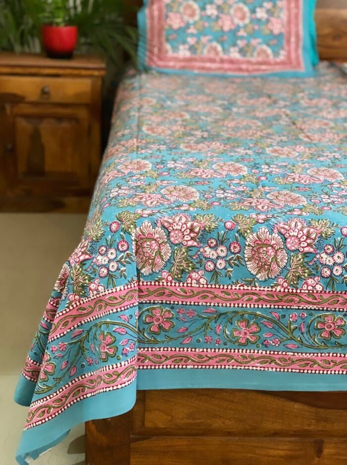 Pastel Palette Super King Size Cotton Bedsheet - Image 4