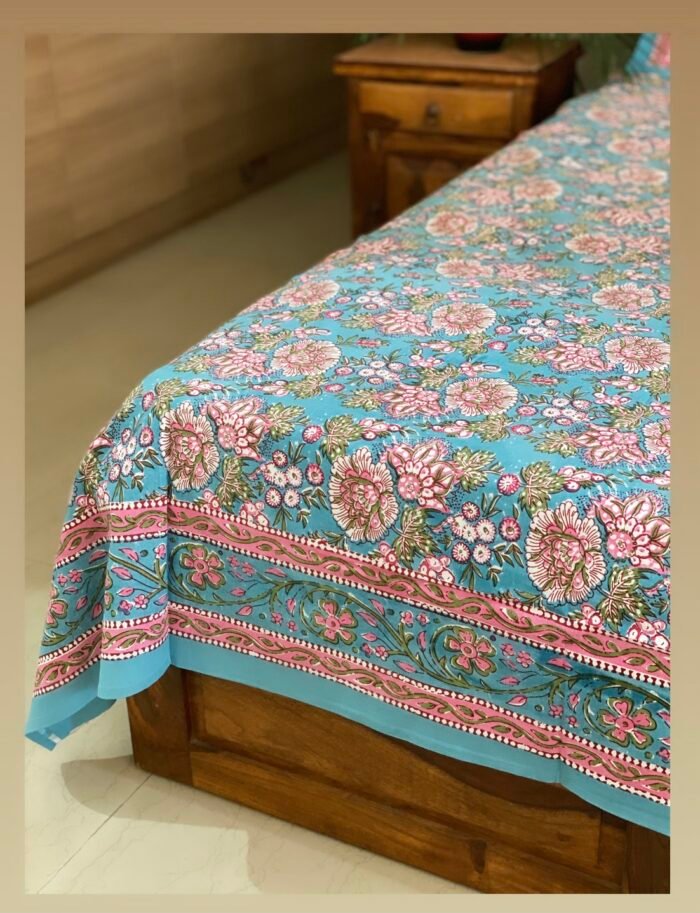 Pastel Palette Super King Size Cotton Bedsheet - Image 2