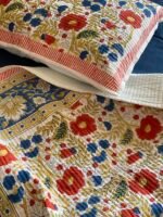 Multicoloured Quilted Handblocked Bedcover - Image 3