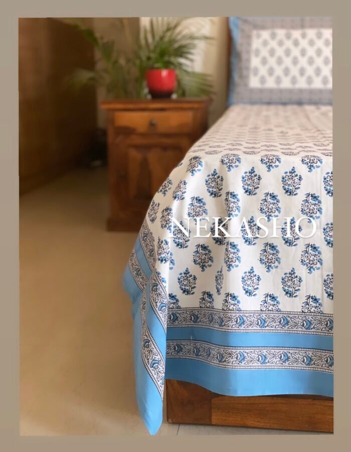 img_4123 Rang Handblocked Super King Size Cotton Bedsheet - Image 4