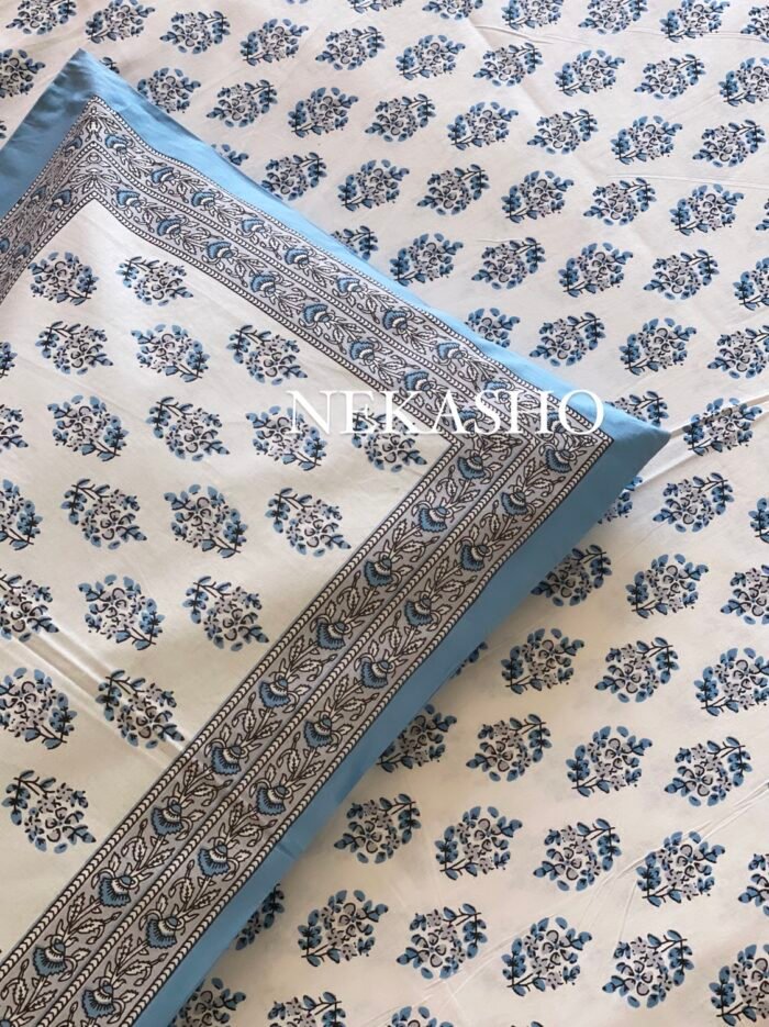 img_4756 Rang Handblocked Super King Size Cotton Bedsheet - Image 1