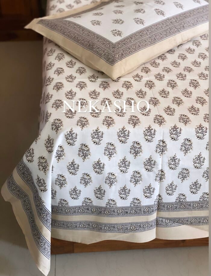 img_4760 Rang Handblocked Super King Size Bedsheet - Image 1