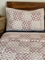 Vintage Pink Handblocked Quilted Cotton Bedcover - Image 5