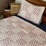 Vintage Pink Handblocked Quilted Cotton Bedcover