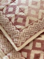 Vintage Pink Handblocked Quilted Cotton Bedcover - Image 6