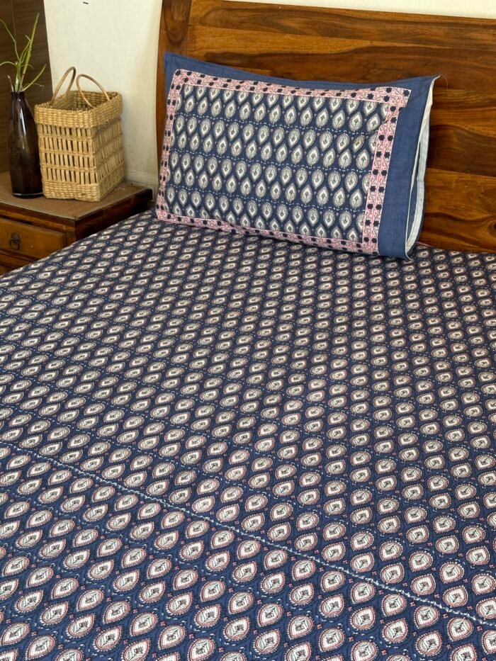 Suhani Blue King Size Bedsheet - Image 3