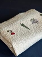 Blissful Garden Handblocked Cotton Quilted Bedcover - Image 4