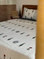 Blissful Garden Handblocked Cotton Quilted Bedcover - Image 2