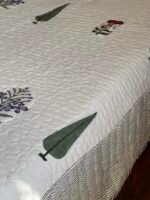 Blissful Garden Handblocked Cotton Quilted Bedcover - Image 5