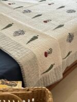 Blissful Garden Handblocked Cotton Quilted Bedcover - Image 6
