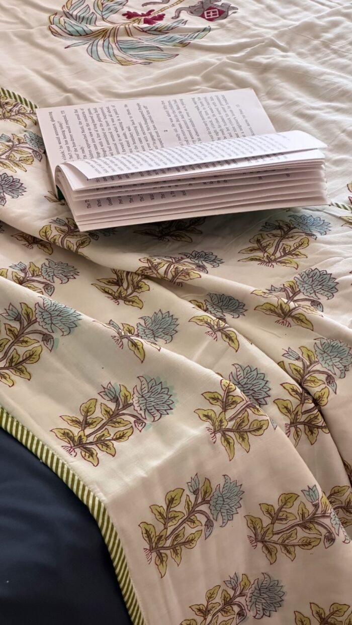 1176630e-066f-4db8-89c7-d812746c5374 Premium Handblocked King Size Reversible Dohar - Image 7