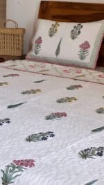 Blooming garden Reversible Quilted Bedcover - Image 6