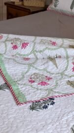 Blooming garden Reversible Quilted Bedcover - Image 5