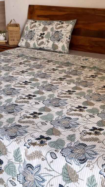 Quilted Reversible Cotton Bedcover