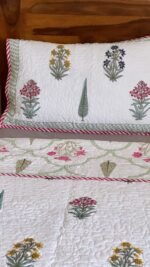 Blooming garden Reversible Quilted Bedcover - Image 2