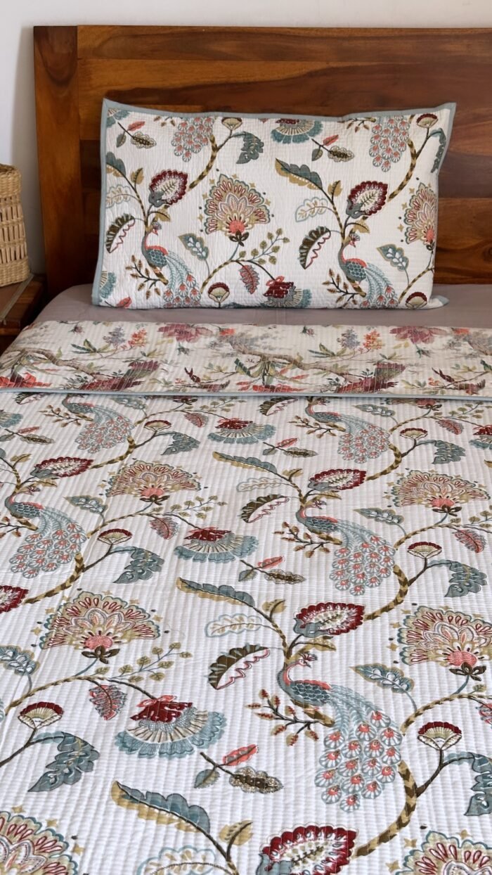 Quilted Reversible Cotton Bedcover - Image 3
