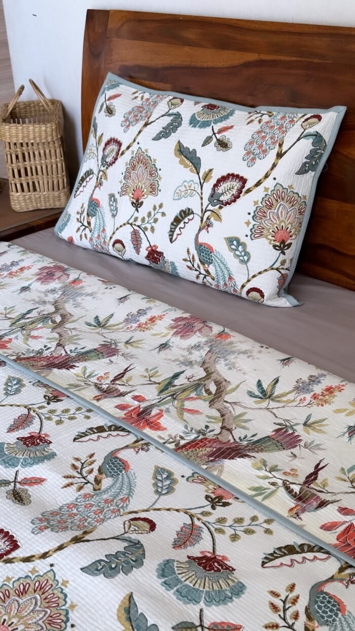 Quilted Reversible Cotton Bedcover - Image 4