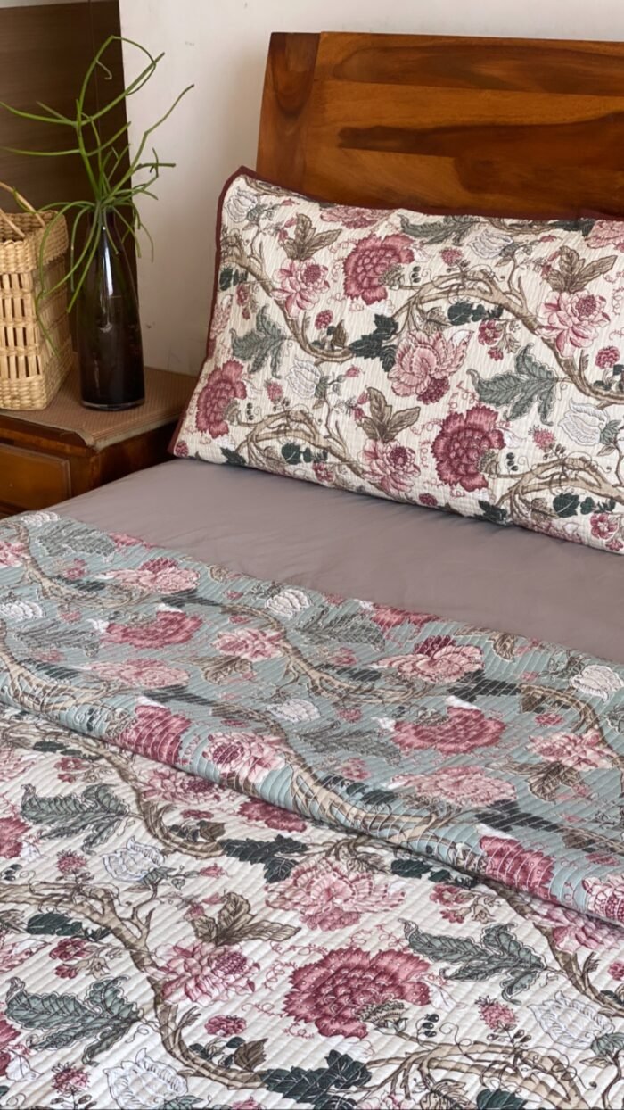 Quilted Reversible Cotton Bedcover - Image 3