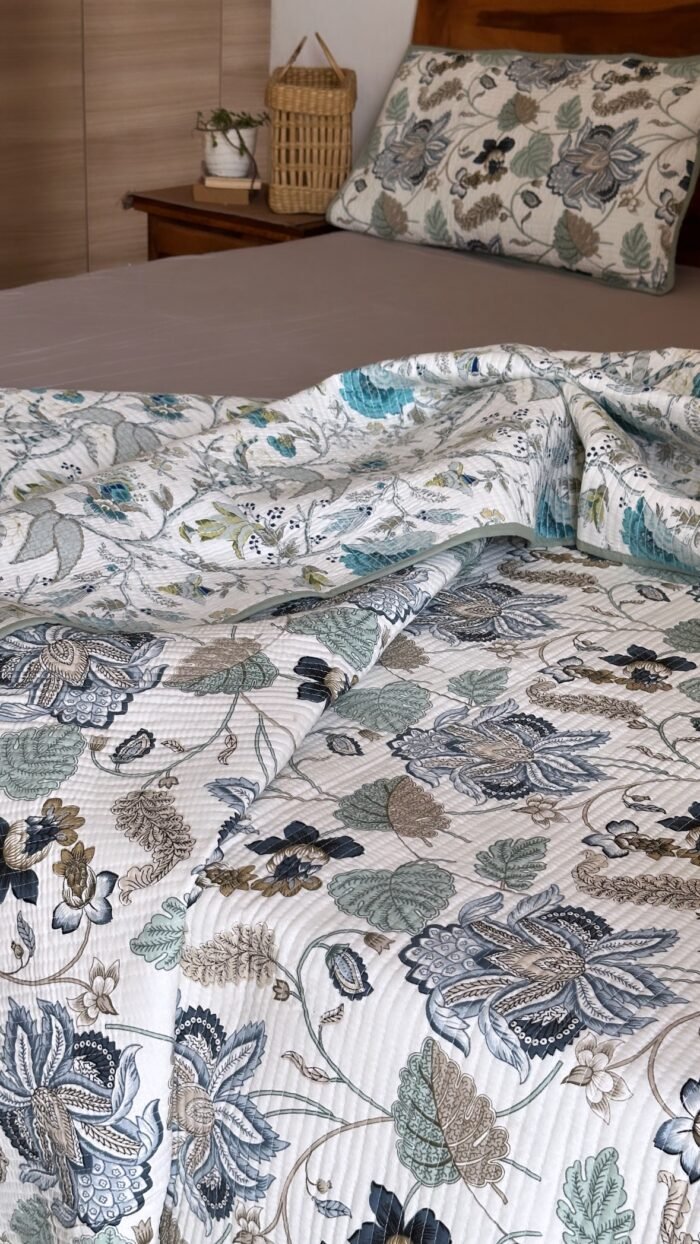 Quilted Reversible Cotton Bedcover - Image 3