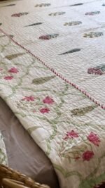 Blooming garden Reversible Quilted Bedcover - Image 4