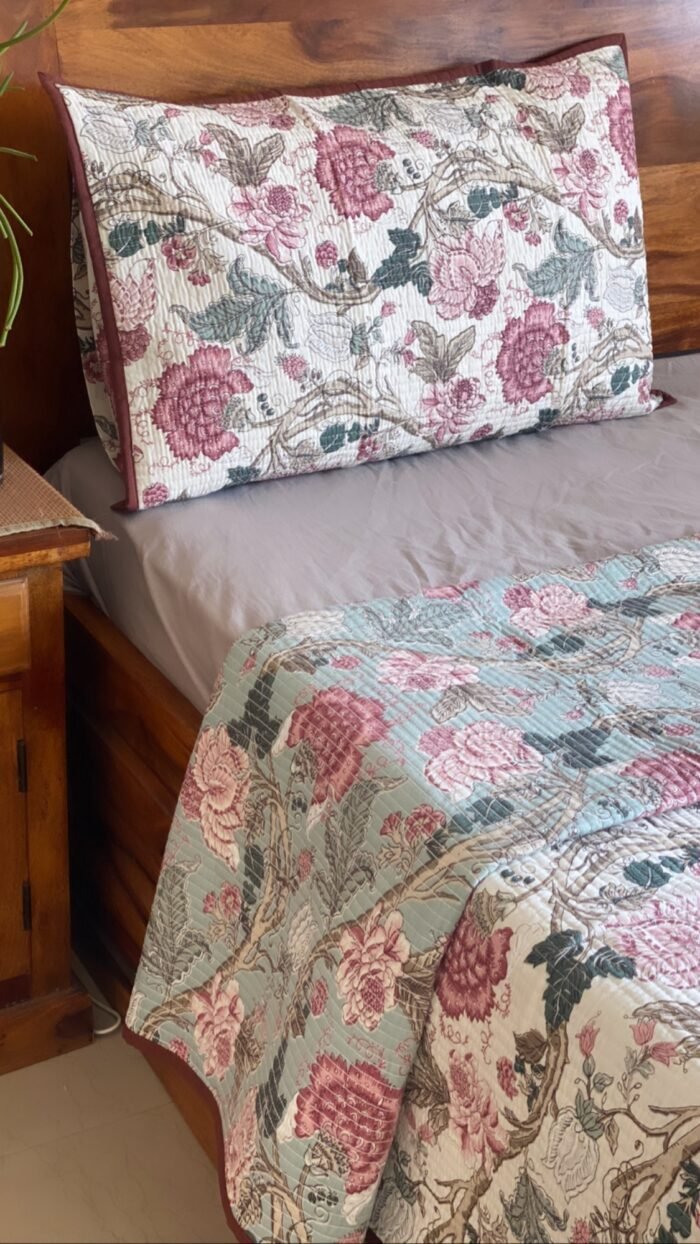 Quilted Reversible Cotton Bedcover - Image 2
