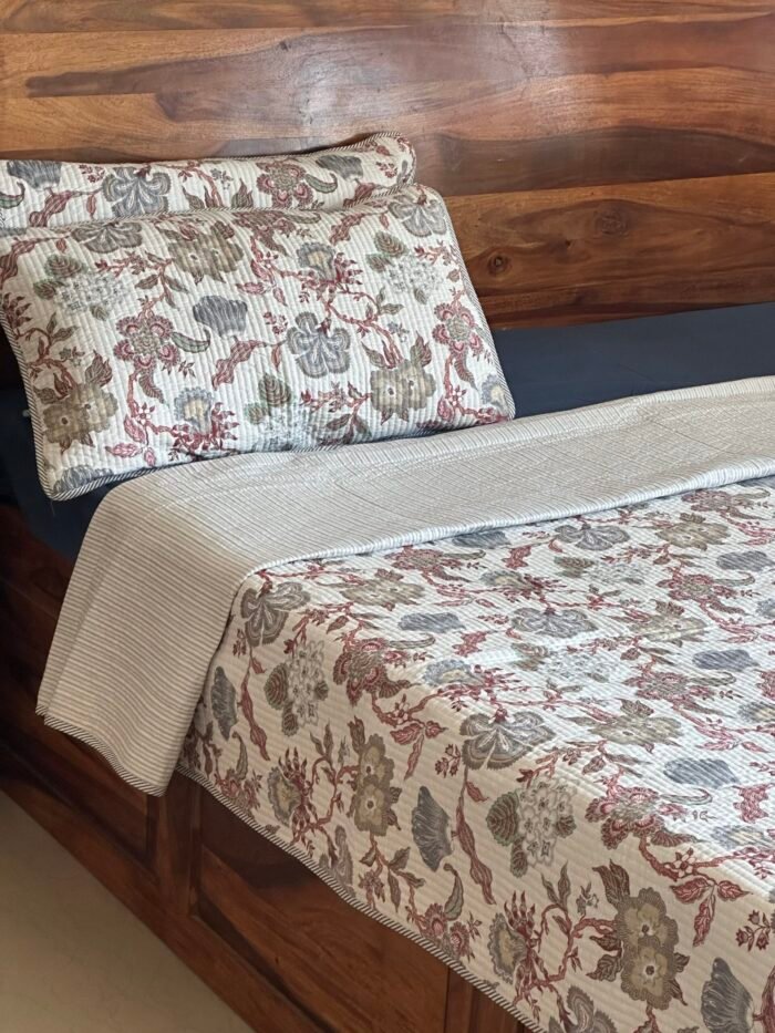 Quilted Reversible Cotton Bedcover - Image 3