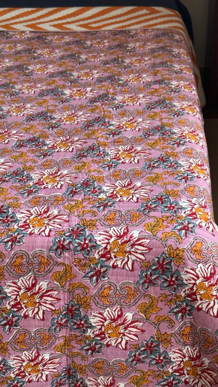 Quilted Reversible Cotton Bedcover - Image 7