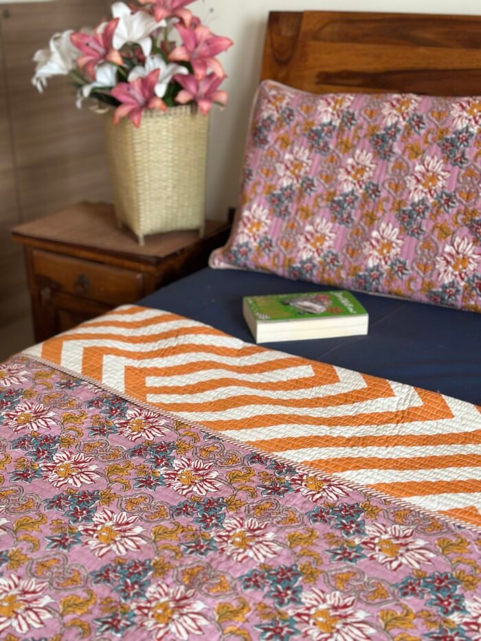 Quilted Reversible Cotton Bedcover - Image 6