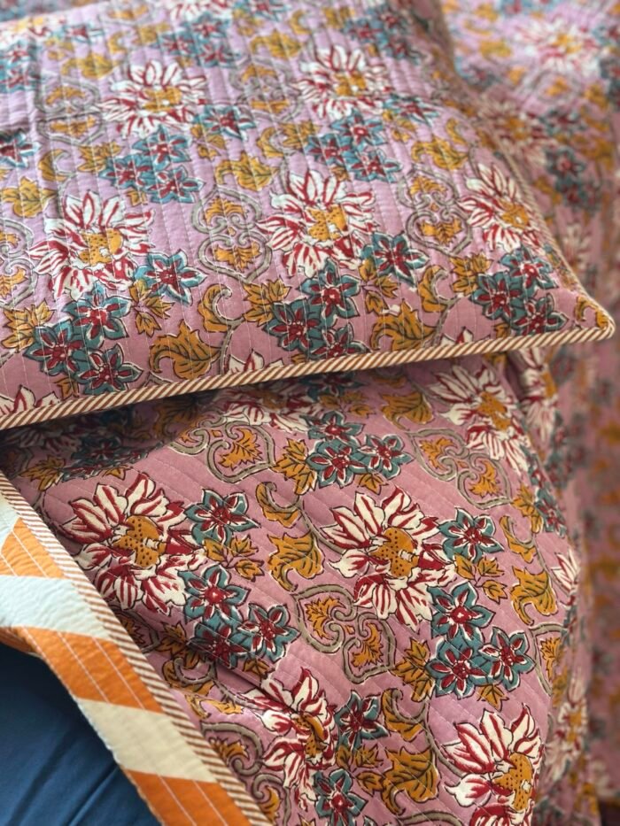 Quilted Reversible Cotton Bedcover - Image 3