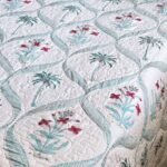 Palm-Phool Jaal Handblocked Super King Size Bedcover