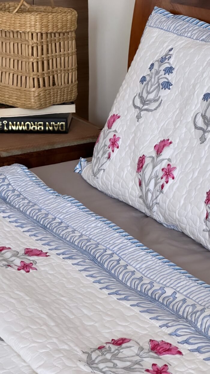 Van Phool Super King Size Handblocked Bedcover - Image 5