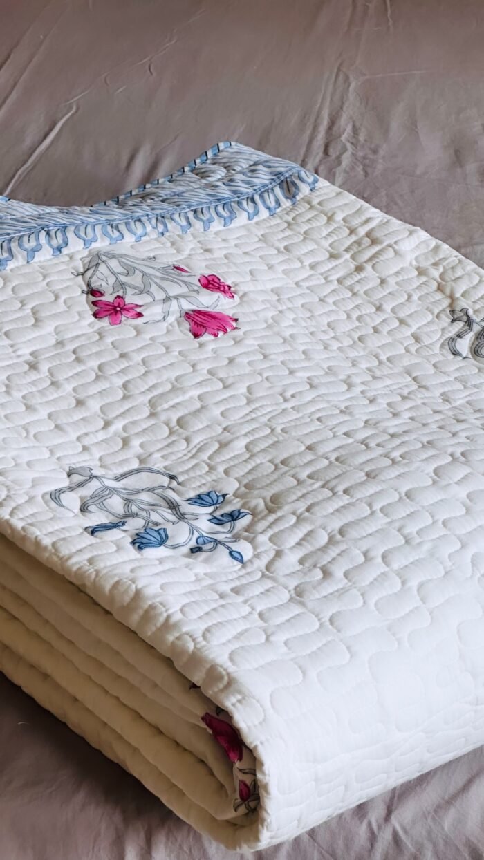 Van Phool Super King Size Handblocked Bedcover - Image 6