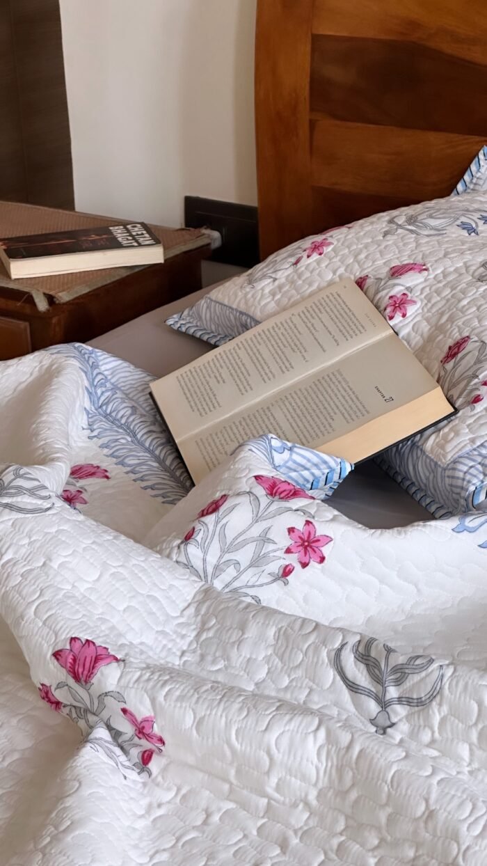 Van Phool Super King Size Handblocked Bedcover - Image 3