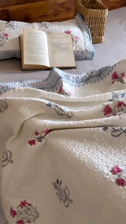 Van Phool Super King Size Handblocked Bedcover