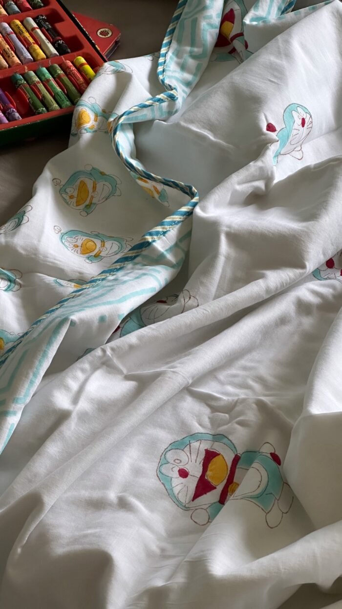 0be97a1a-4501-45b8-9224-a6d3a947cb12 Doraemon Handblocked Reversible Dohar - Image 3