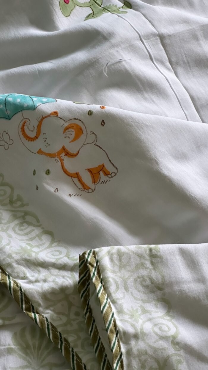 Elephant Handblocked Reversible Dohar - Image 4