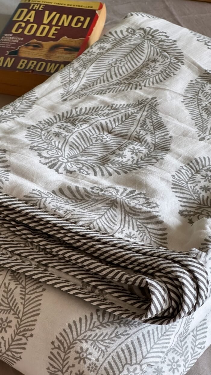 Handblocked Printed Double Bed Mul Dohar - Image 3