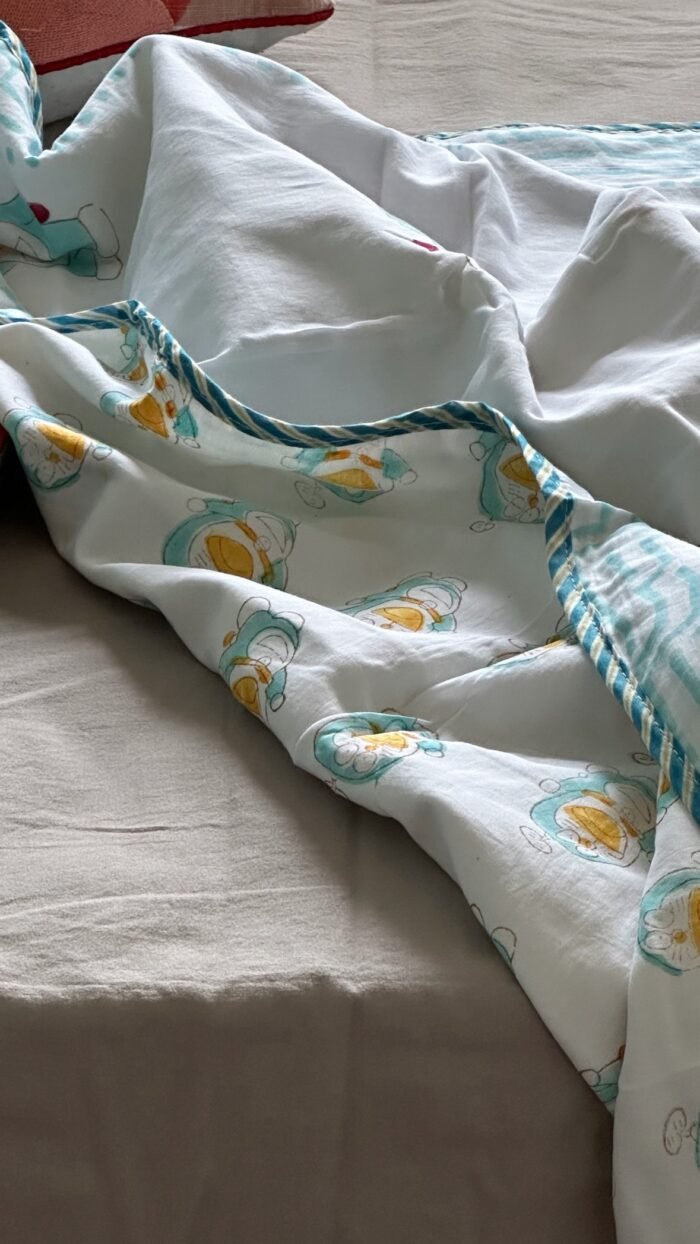 87b1911d-f652-419e-9e6c-e52422f33fea Doraemon Handblocked Reversible Dohar - Image 6