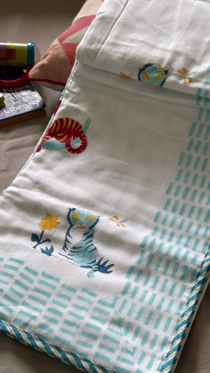 d55d9410-5dd6-4231-bc7b-e4e751caa69e Cute Tiger Handblocked Reversible Dohar - Image 3