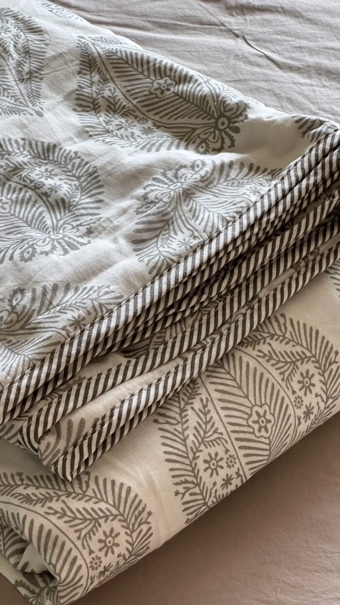 Handblocked Printed Double Bed Mul Dohar - Image 6