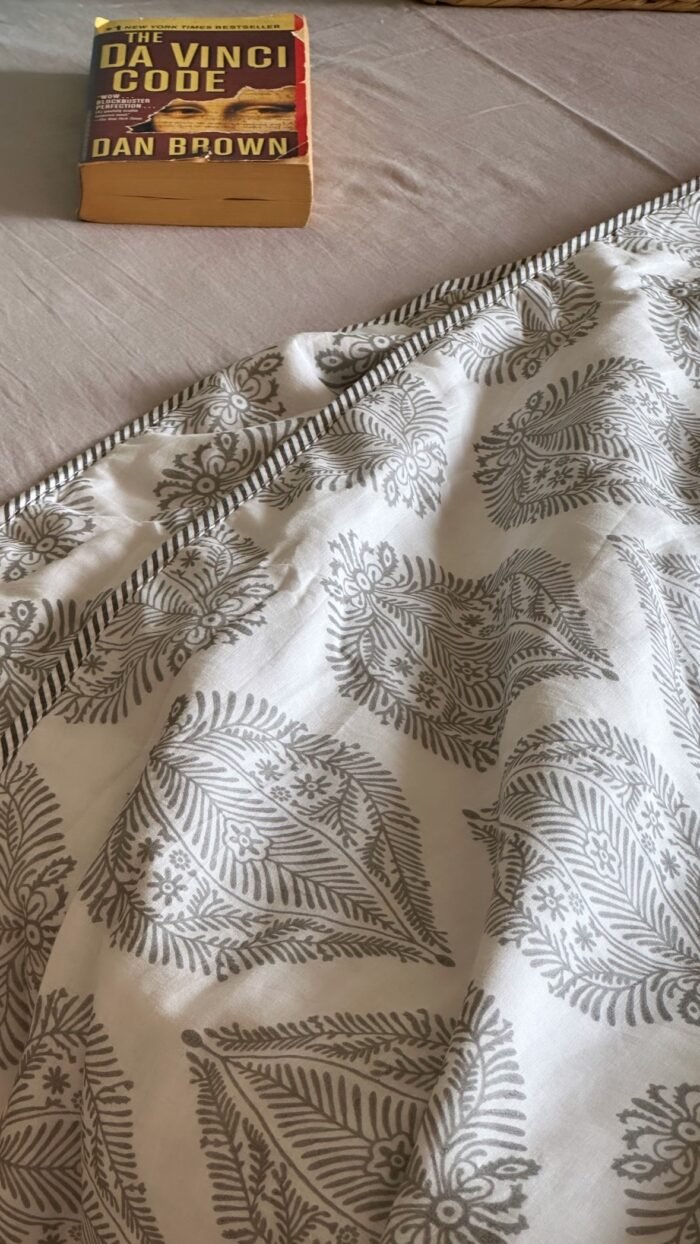 Handblocked Printed Double Bed Mul Dohar - Image 4