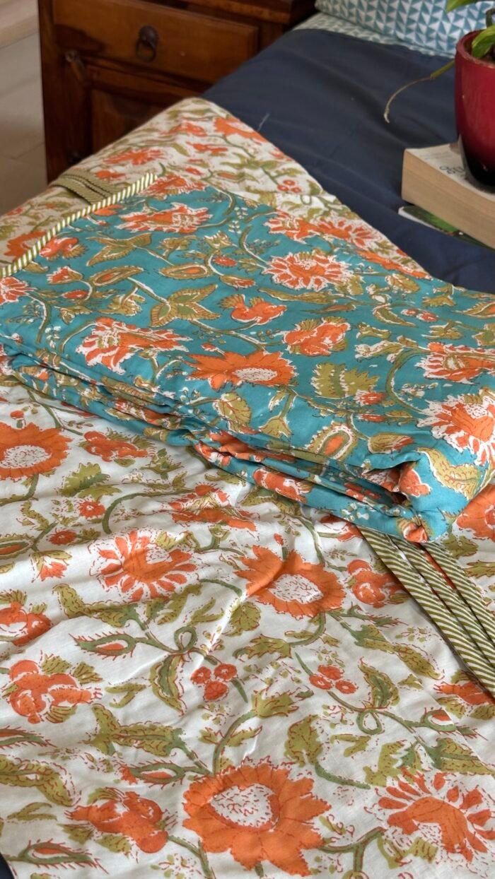 Floral Reversible Double King Size Mul Dohar - Image 4